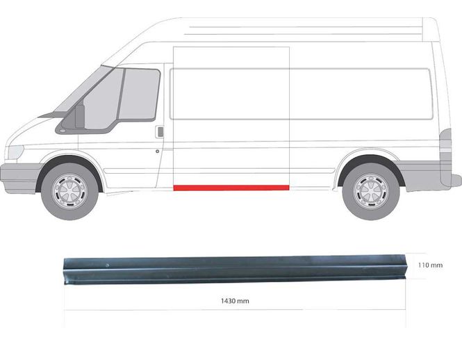 Hovedbilde Kanal Ford Transit  143cm   01.00-12.14  venstre u/skyvedør